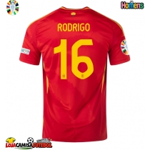 Camisa de Futebol Espanha Rodri Hernandez #16 Equipamento Principal Europeu 2024 Manga Curta
